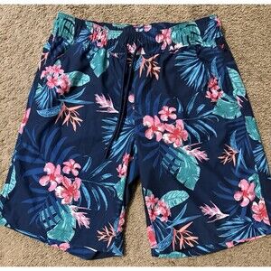 Men’s medium M surplus swim trunks shorts Hawaiian blue